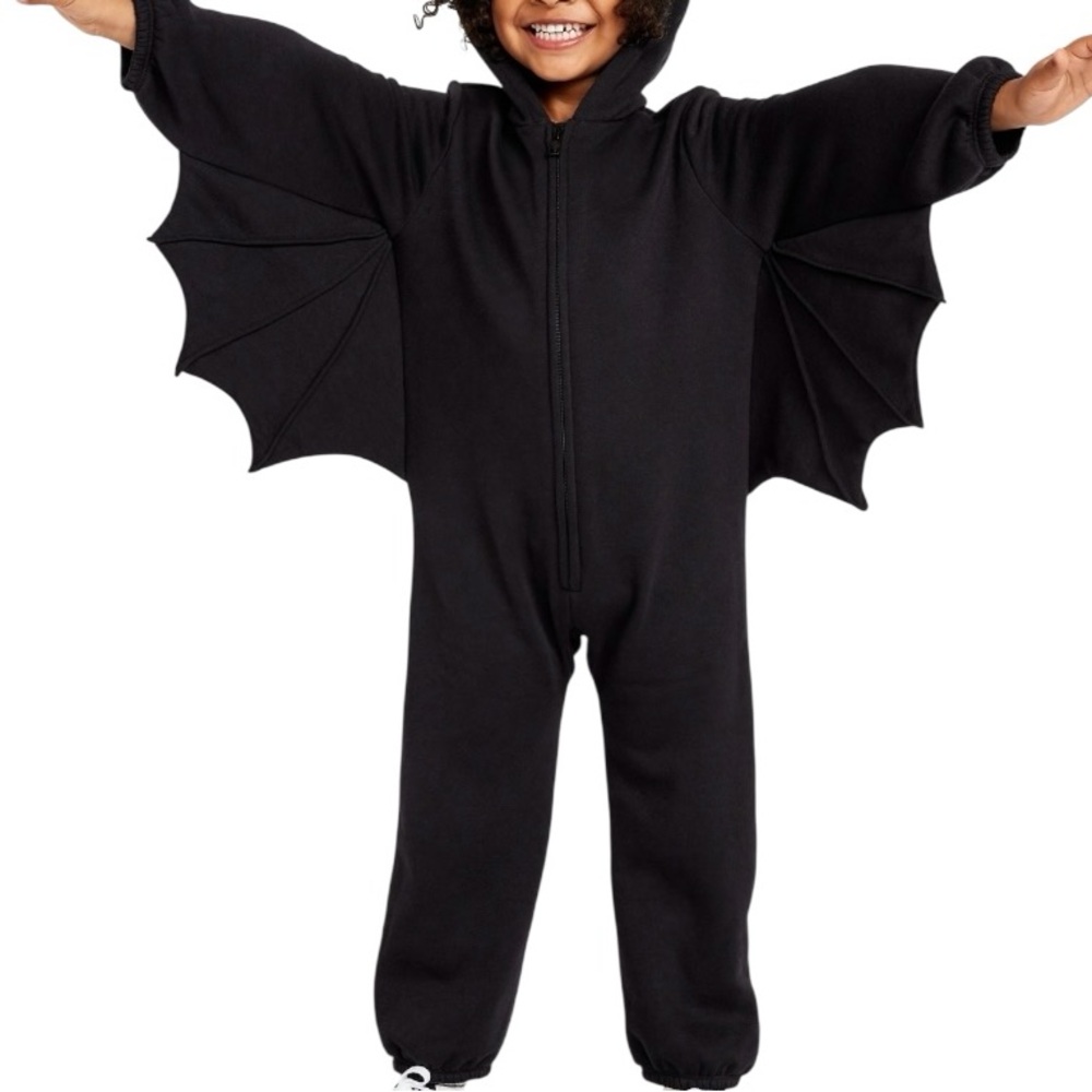 Black Bat One-Piece Costume Unisex Hooded Critter